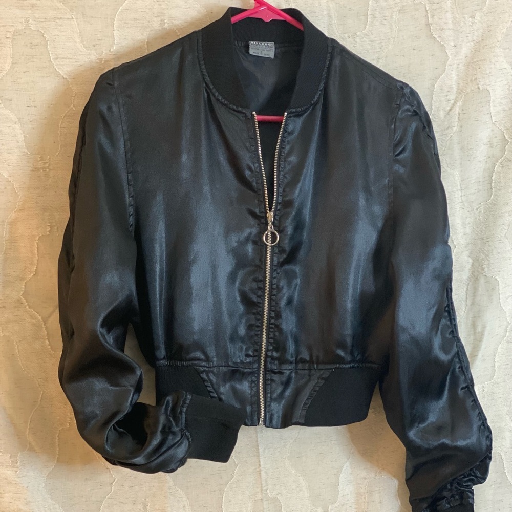 Black Silky Halter Jacket